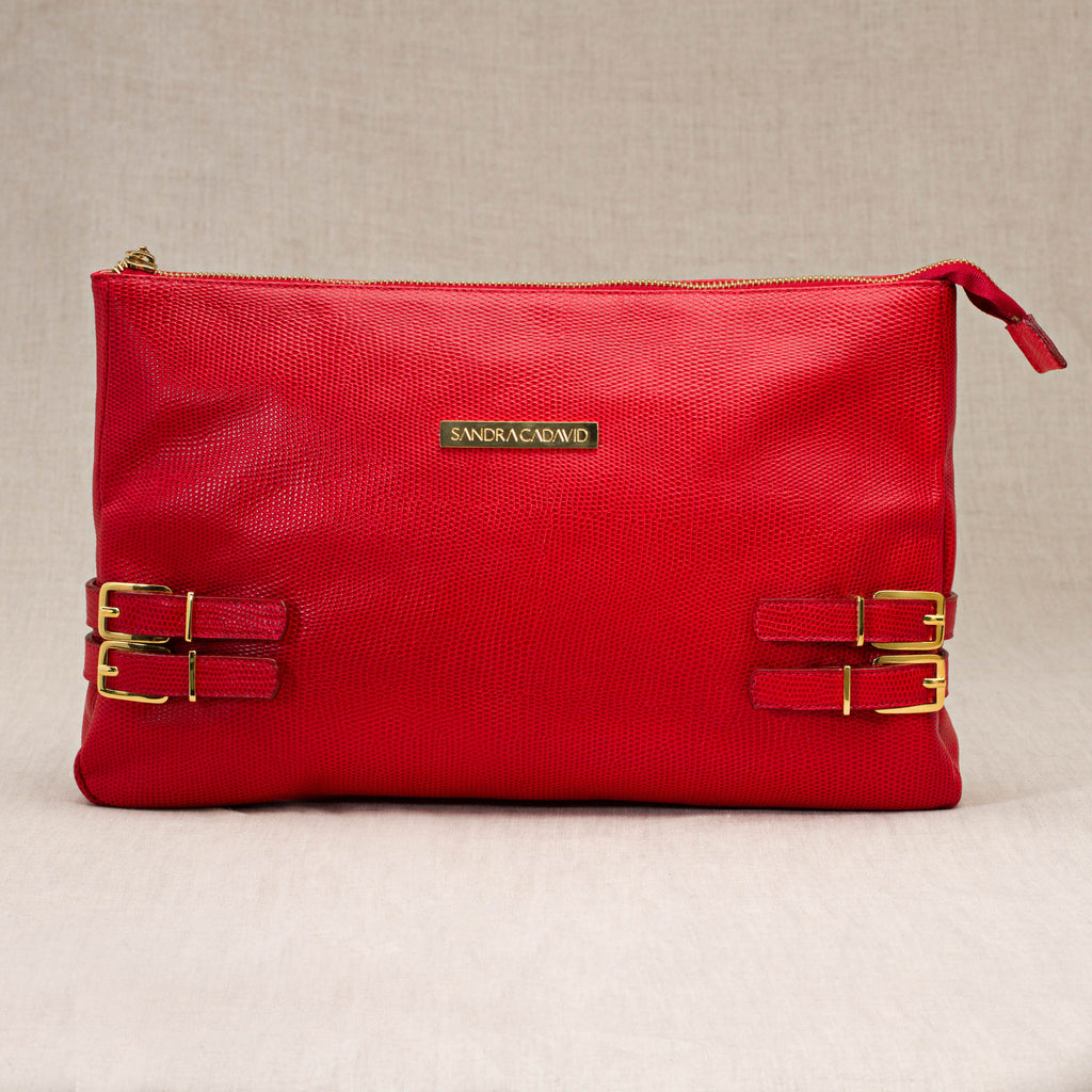 Women's Medium Sandra Cadavid Red Leather Viviana hotsell Clutch